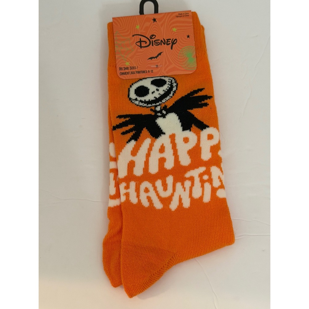 Disney Nightmare Before Christmas Jack Skellington Happy Haunting Orange Socks